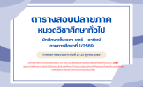 ตารางสอบปลายภาค หมวดวิชาศึกษาทั่วไป นักศึกษาเต็มเวลา เสาร์ – อาทิตย์ ประจำภาคการศึกษาที่ 1/2569